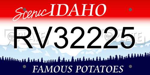 RV32225 Idaho License Plate