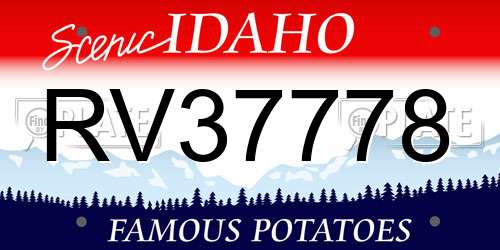 RV37778 Idaho License Plate