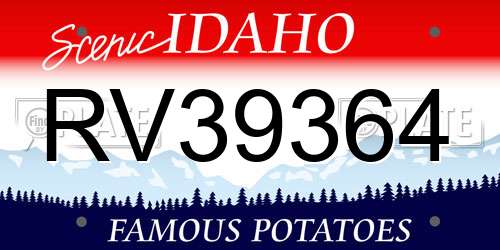 RV39364 Idaho License Plate