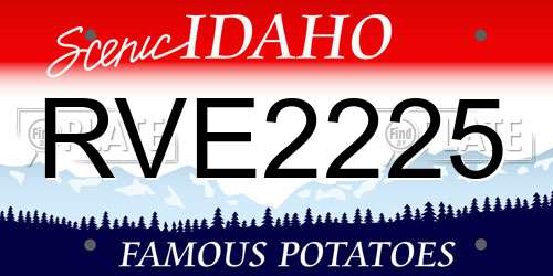 RVE2225 Idaho License Plate