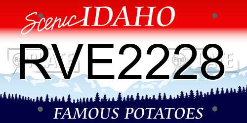 RVE2228 Idaho License Plate
