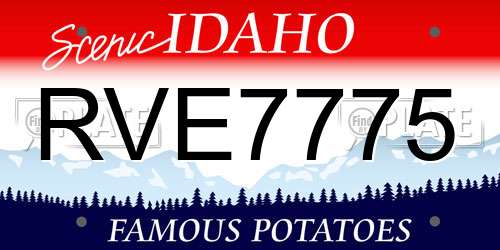 RVE7775 Idaho License Plate
