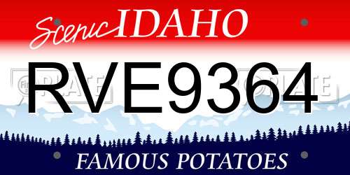 RVE9364 Idaho License Plate