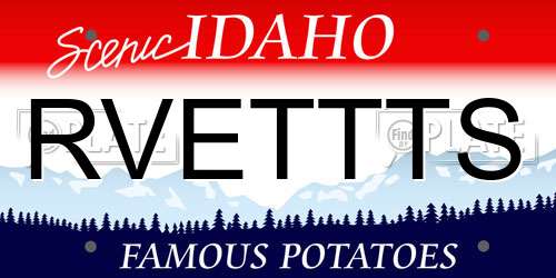 RVETTTS Idaho License Plate