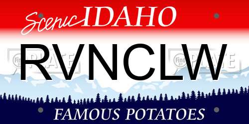 RVNCLW Idaho License Plate