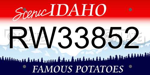 RW33852 Idaho License Plate