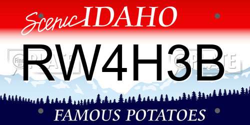 RW4H3B Idaho License Plate