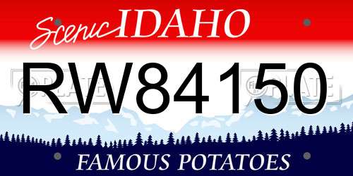 RW84150 Idaho License Plate