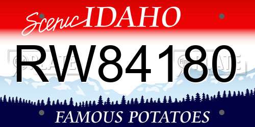 RW84180 Idaho License Plate