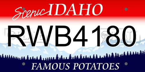 RWB4180 Idaho License Plate