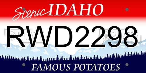 RWD2298 Idaho License Plate