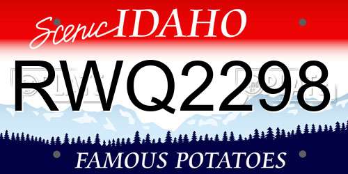RWQ2298 Idaho License Plate