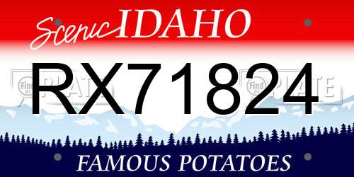 RX71824 Idaho License Plate
