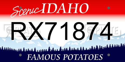 RX71874 Idaho License Plate