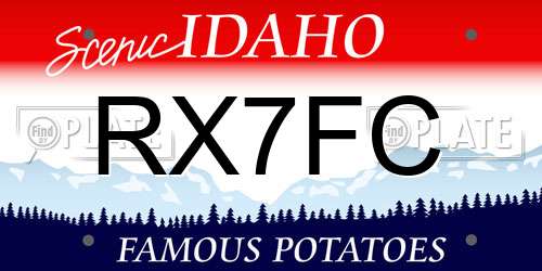 RX7FC Idaho License Plate