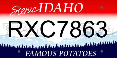 RXC7863 Idaho License Plate