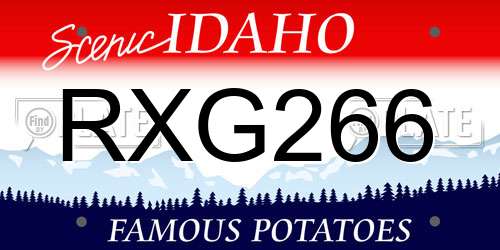 RXG266 Idaho License Plate