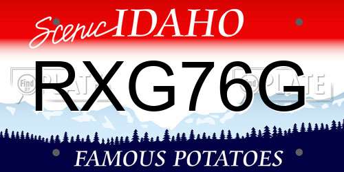 RXG76G Idaho License Plate