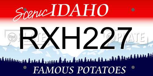 RXH227 Idaho License Plate