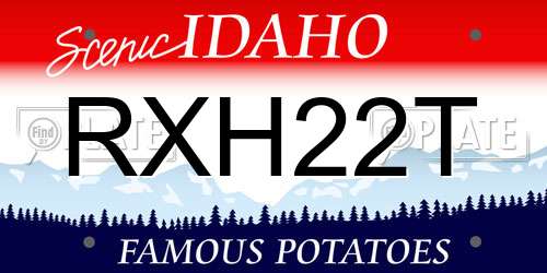 RXH22T Idaho License Plate