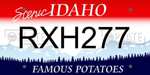RXH277 Idaho License Plate