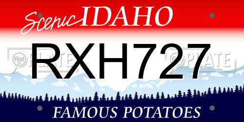 RXH727 Idaho License Plate