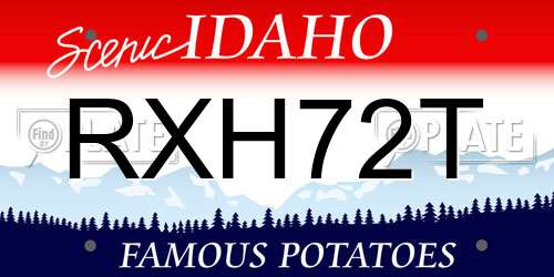 RXH72T Idaho License Plate