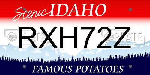 RXH72Z Idaho License Plate