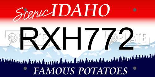 RXH772 Idaho License Plate