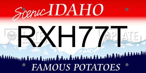 RXH77T Idaho License Plate