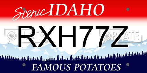 RXH77Z Idaho License Plate