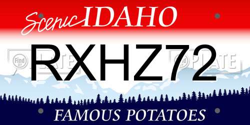 RXHZ72 Idaho License Plate