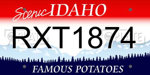 RXT1874 Idaho License Plate