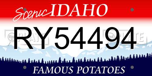 RY54494 Idaho License Plate