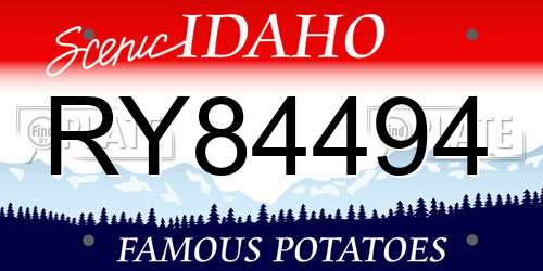 RY84494 Idaho License Plate