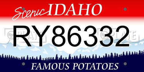 RY86332 Idaho License Plate