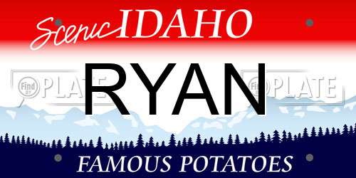 RYAN Idaho License Plate