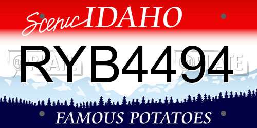 RYB4494 Idaho License Plate