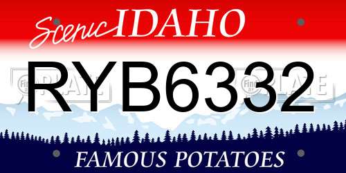RYB6332 Idaho License Plate