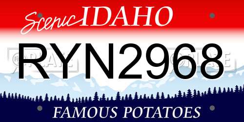 RYN2968 Idaho License Plate