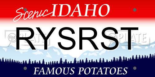 RYSRST Idaho License Plate