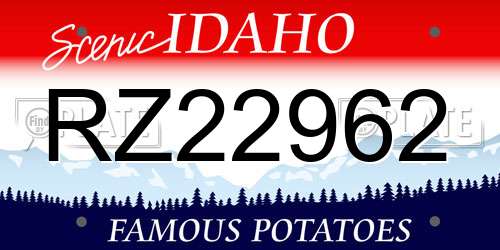 RZ22962 Idaho License Plate