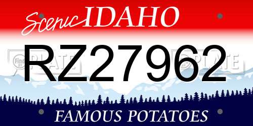 RZ27962 Idaho License Plate