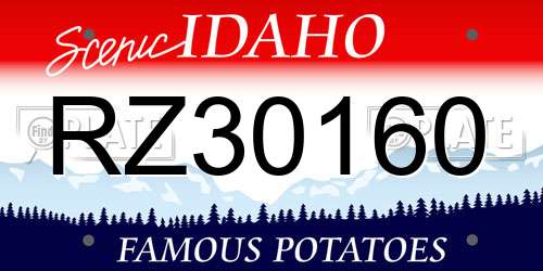 RZ30160 Idaho License Plate