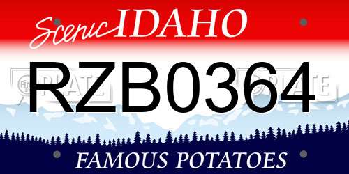 RZB0364 Idaho License Plate