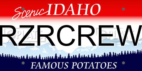 RZRCREW Idaho License Plate