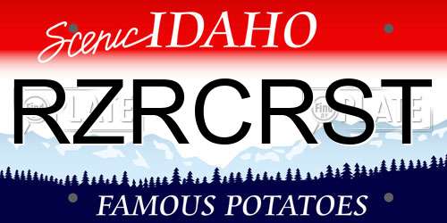 RZRCRST Idaho License Plate