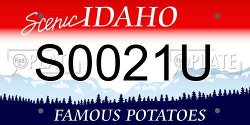 S0021U Idaho License Plate
