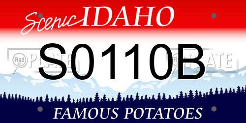 S0110B Idaho License Plate