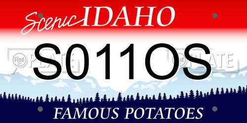 S011OS Idaho License Plate